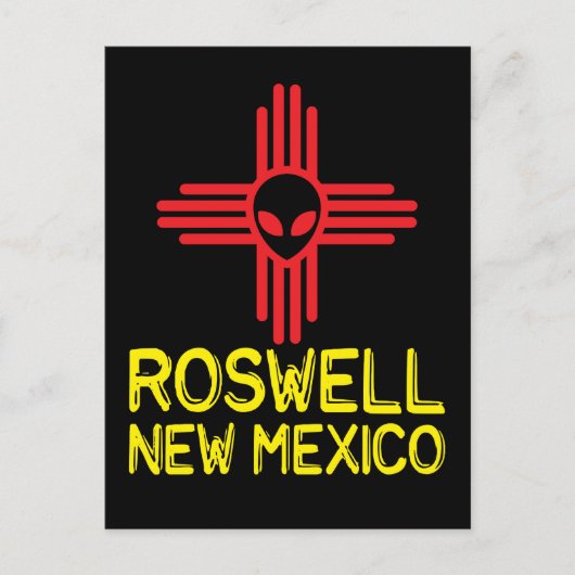 Roswell New Mexico Zia Alien Head Briefkaart (Voorkant)