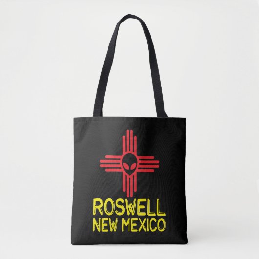 Roswell New Mexico Zia Alien Head Tote Bag (Voorkant)