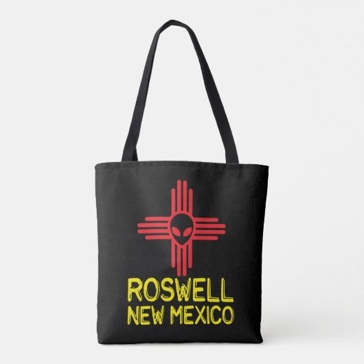 Roswell New Mexico Zia Alien Head Tote Bag (Achterkant)