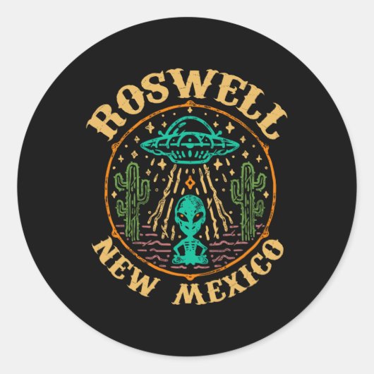 Roswell Nm 1947 - Funny Roswell Aviation New Mexic Ronde Sticker (Voorkant)
