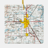 Roswell NM Topo Map Keramisch Ornament (Voorkant)