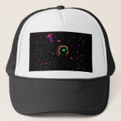 Roswell Red UFO Spacewalk - Baseball Hat Trucker Pet (Voorkant)