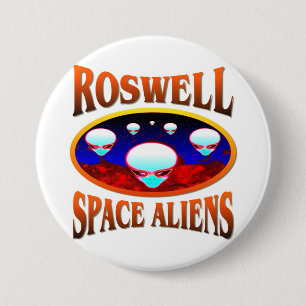 Roswell Space Alien Ronde Button 7,6 Cm