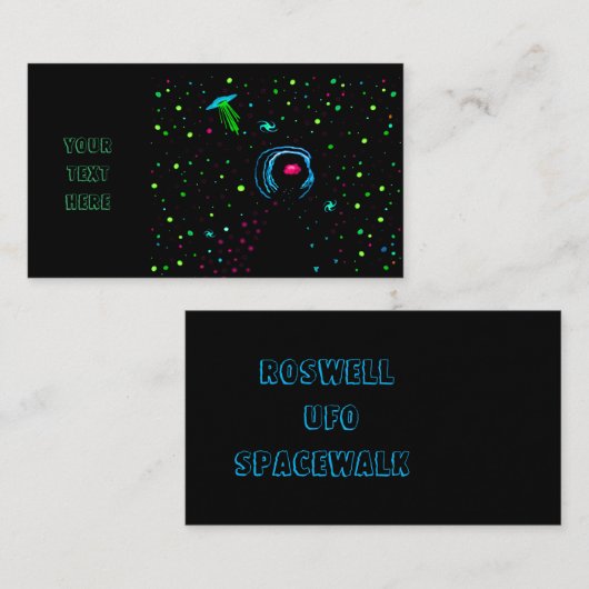 Roswell Spacewalk Wormhole Visitekaartje Blauwgroe (Voorkant / Achterkant)