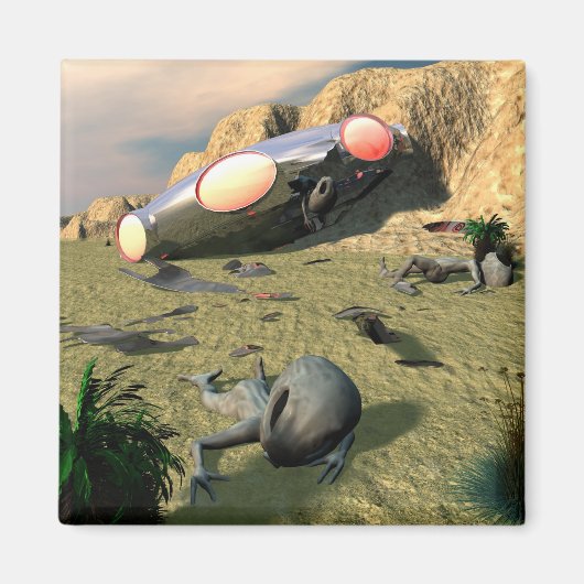 Roswell UFO Crash Magnet (Voorkant)