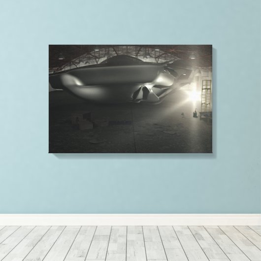 Roswell UFO Hangar Canvas Afdruk (Insitu (Houten vloer))