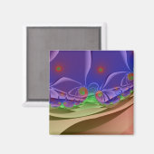 Roswellian Landscape | Rainbow Fractal Art Magneet (Voorkant / Achterkant)