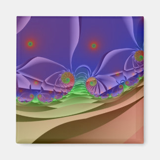 Roswellian Landscape | Rainbow Fractal Art Magneet
