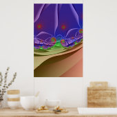 Roswellian Landscape | Rainbow Fractal Art Poster (Keuken)