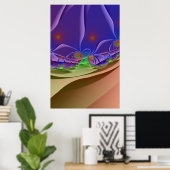 Roswellian Landscape | Rainbow Fractal Art Poster (Thuiskantoor)