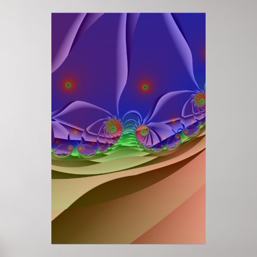 Roswellian Landscape | Rainbow Fractal Art Poster (Voorkant)
