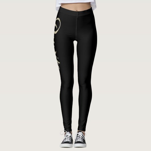 Roswita white gold Handwriting Hose Leggings (Voorkant)