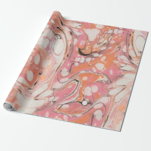 Rosy   Abstract marmerpatroon Cadeaupapier