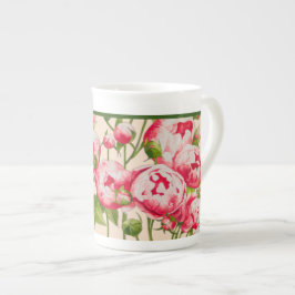 Rosy Abundance op een Bone China-Mok Porselein Kop