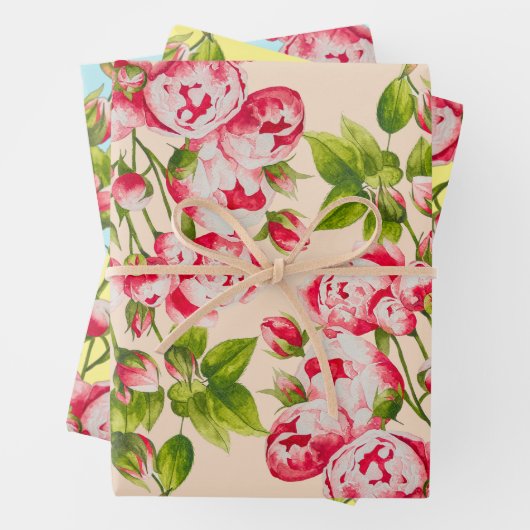 Rosy Abundance op wikkelpapier Set Inpakpapier Vel (In situ)