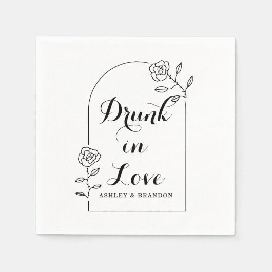 Rosy Arch Minimal Wedding Napkins Servet (Voorkant)
