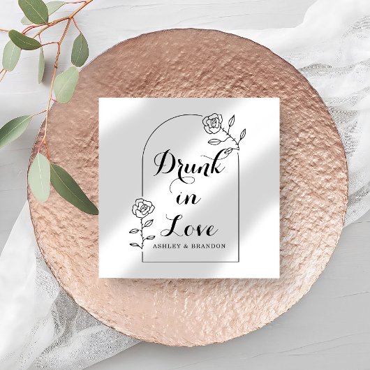 Rosy Arch Minimal Wedding Napkins Servet
