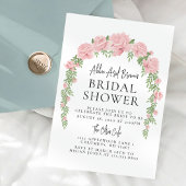 Rosy Arch Minimale Bridal Shower-uitnodiging Kaart