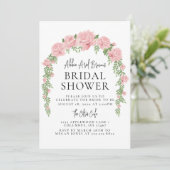 Rosy Arch Minimale Bridal Shower-uitnodiging Kaart (Staand voorkant)