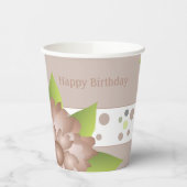 Rosy Beige Floral Papieren Bekers (Links)