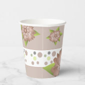 Rosy Beige Floral Papieren Bekers (Rechts)