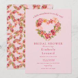 Rosy Blooms Sweetheart Baby shower Invitation Kaart