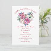 Rosy Blooms Sweetheart Baby shower Invitation Kaart (Staand voorkant)