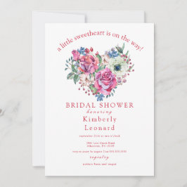 Rosy Blooms Sweetheart Baby shower Invitation Kaart