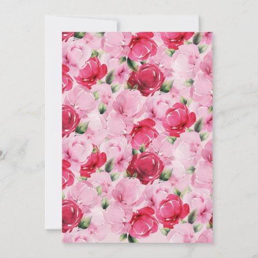 Rosy Blooms Sweetheart Baby shower Kaart (Achterkant)