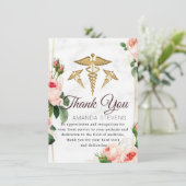 Rosy Blush Doctor Hartelijk dank Bedankkaart (Staand voorkant)