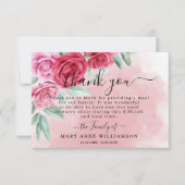 Rosy Blush Elegant Funeral Food Hartelijk dank Bedankkaart (Voorkant)