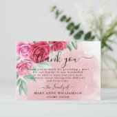 Rosy Blush Elegant Funeral Food Hartelijk dank Bedankkaart (Staand voorkant)