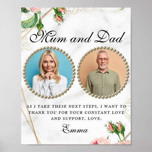 Rosy Blush Parents of the Bride Dankuwel Poster (Voorkant)