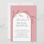 Rosy Blush Script Bridal Shower Invitation Kaart (Voorkant)