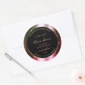 Rosy Blush Sparkle Glitter Lijst Productlabel Ronde Sticker (Envelop)
