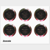 Rosy Blush Sparkle Glitter Lijst Productlabel Ronde Sticker (Vel)
