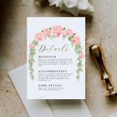 Rosy Blush Wedding Details Enclosure Card Informatiekaartje