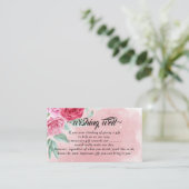 Rosy Blush Wishing Well for Wedding Enclosure Kaar Informatiekaartje (Staand voorkant)