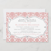 Rosy Brown Damask Pattern Bridal Shower Kaart (Voorkant)