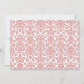 Rosy Brown Damask Pattern Bridal Shower Kaart (Achterkant)