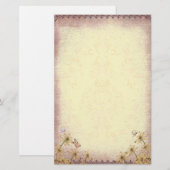  Rosy Brown Floral Wedding Briefpapier (Voorkant / Achterkant)