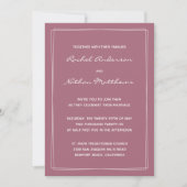 Rosy Brown Mulberry Pink Wedding Invitations (Voorkant)