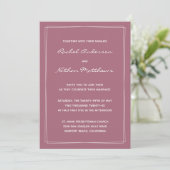 Rosy Brown Mulberry Pink Wedding Invitations (Staand voorkant)