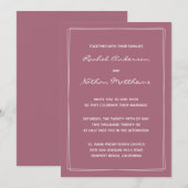 Rosy Brown Mulberry Pink Wedding Invitations (Voorkant / Achterkant)