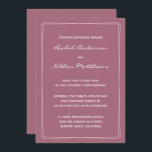 Rosy Brown Mulberry Pink Wedding Invitations<br><div class="desc">De hedendaagse huwelijksuitnodiging - VERANDERT de achtergrondkleur aan om het even welke kleur! We shows prachtige roosbruine mulberry roze. Twee rechthoekgrens - SCHRAPT hen of VERANDERT de kleur van het rechthoekige accent! VERANDERT de doopvonten, de tekst, de kleur van de tekst. Gebruik deze sjabloon om uw eigen unieke trouwuitnodigingen en...</div>