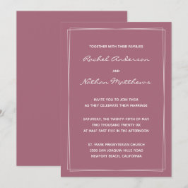 Rosy Brown Mulberry Pink Wedding Invitations