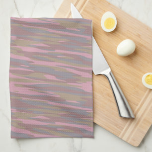 Rosy Brown, vervaagde roze, bergmist camouflage Theedoek
