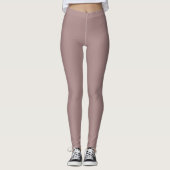 Rosy bruine kleur Solid Elegant Leggings (Voorkant)