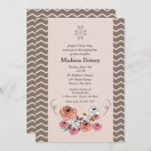 Rosy Bunch-uitnodiging Kaart (Voorkant / Achterkant)