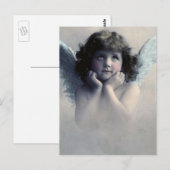 Rosy Cheeked  Angel in de wolken Briefkaart (Voorkant / Achterkant)